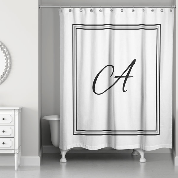 monogrammed shower curtain