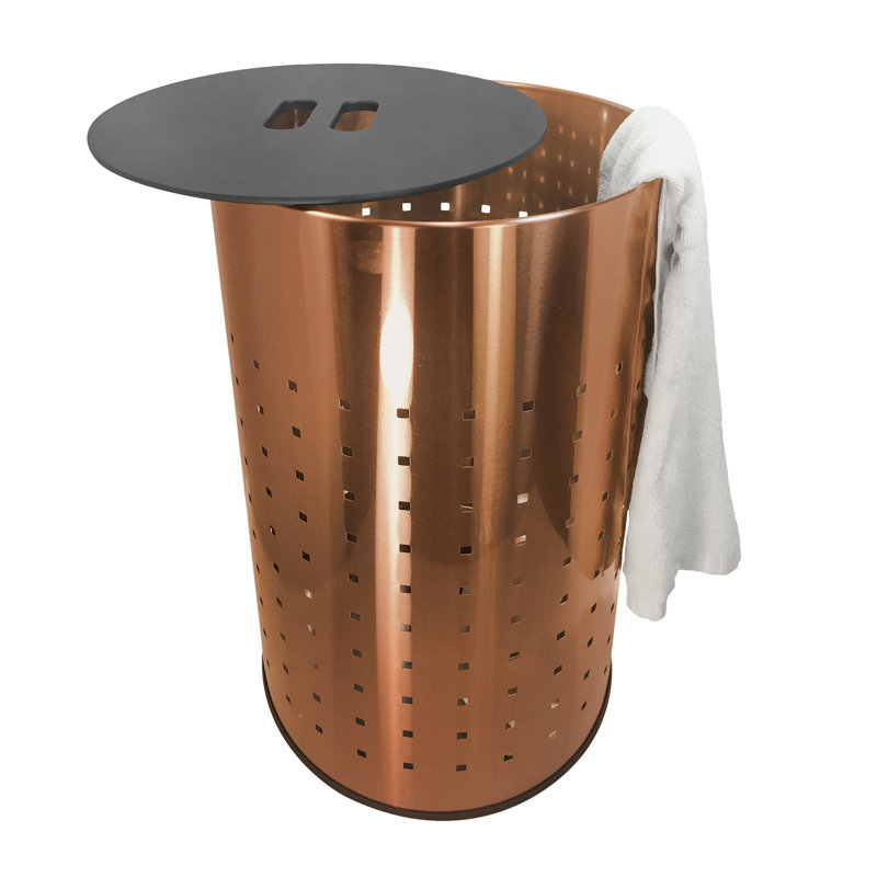 Brayden Studio Glam Ventilated Stainless Steel Laundry Hamper And