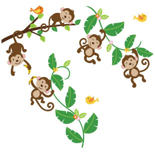 Five Little Monkeys Nursery Wall Decal Five Little Monkeys Nursery Wall Decal