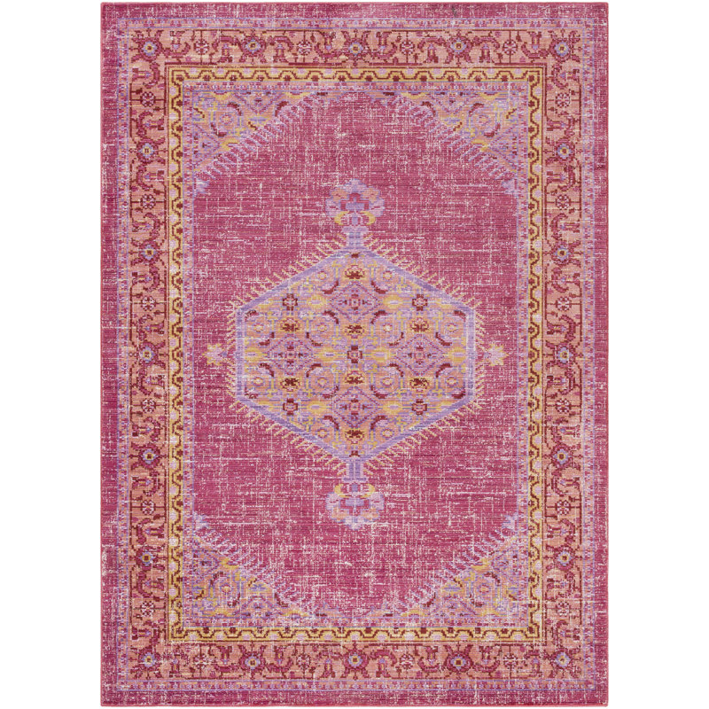 Mistana Altus Oriental Bright Pink Bright Orange Area Rug Reviews Wayfair Ca