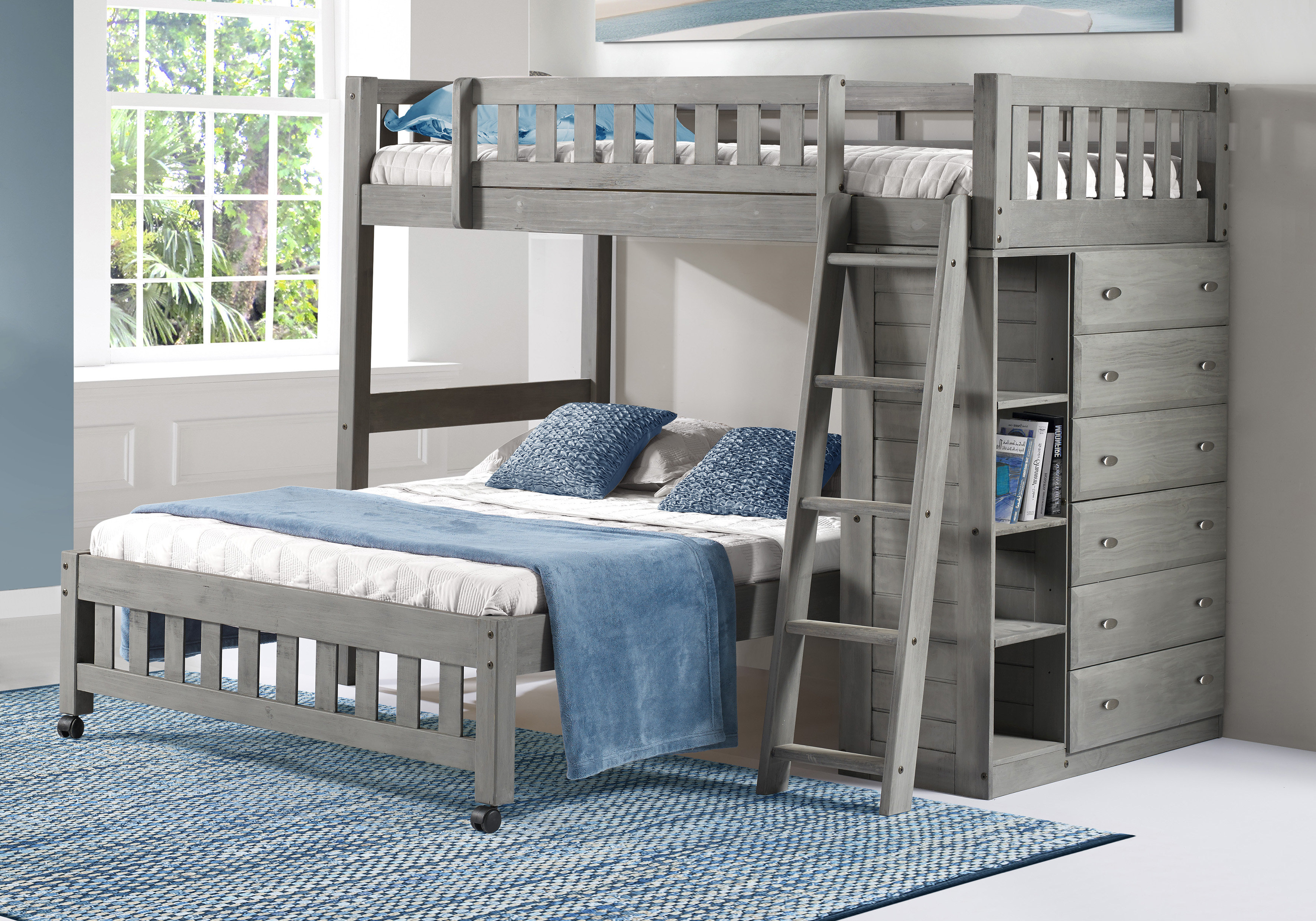 l shaped full bunk beds