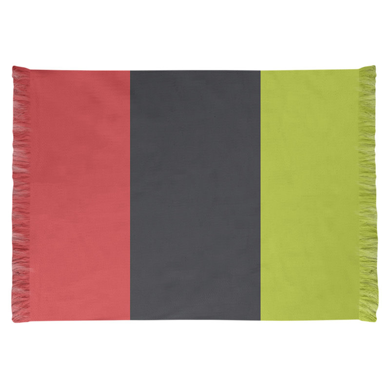 East Urban Home Striped 4 6 X 5 5 Red Charcoal Volt Green Area Rug Wayfair