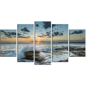 Designart Bright Sydney Coastline View 4 Piece Wall Art On Wrapped Canvas Set Wayfair
