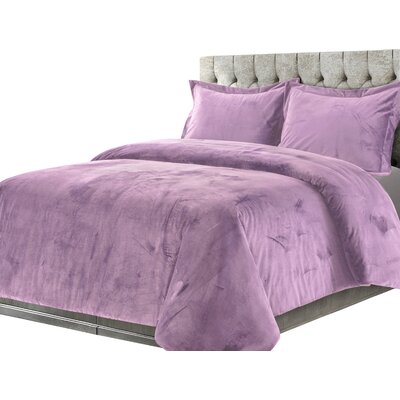 Greyleigh Shropshire Solid Oversized Duvet Cover Set Color Lilac