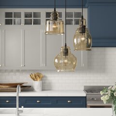 three hanging pendant lights