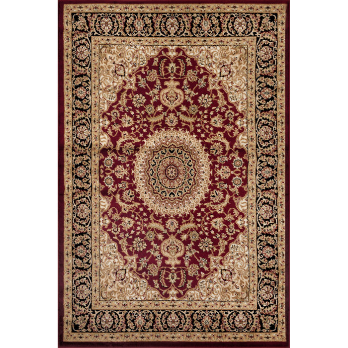 Ermouth Oriental Burgundy Area Rug