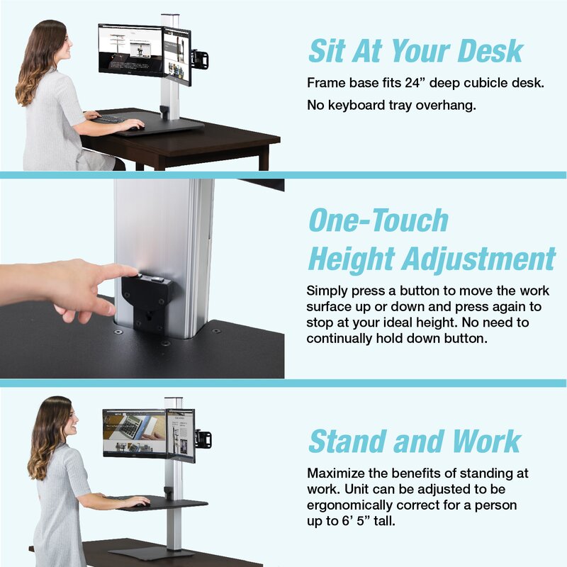 Symple Stuff Octavius Electric Dual Monitor Standing Desk Wayfair