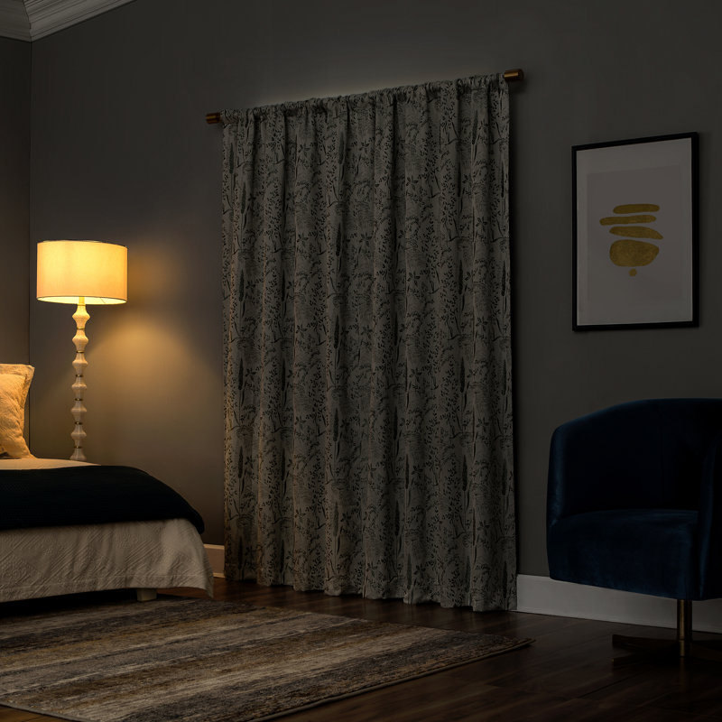 Scott Living Aubry Shimmering Floral Max Blackout Thermal Tab Top Single Curtain Panel Reviews Wayfair