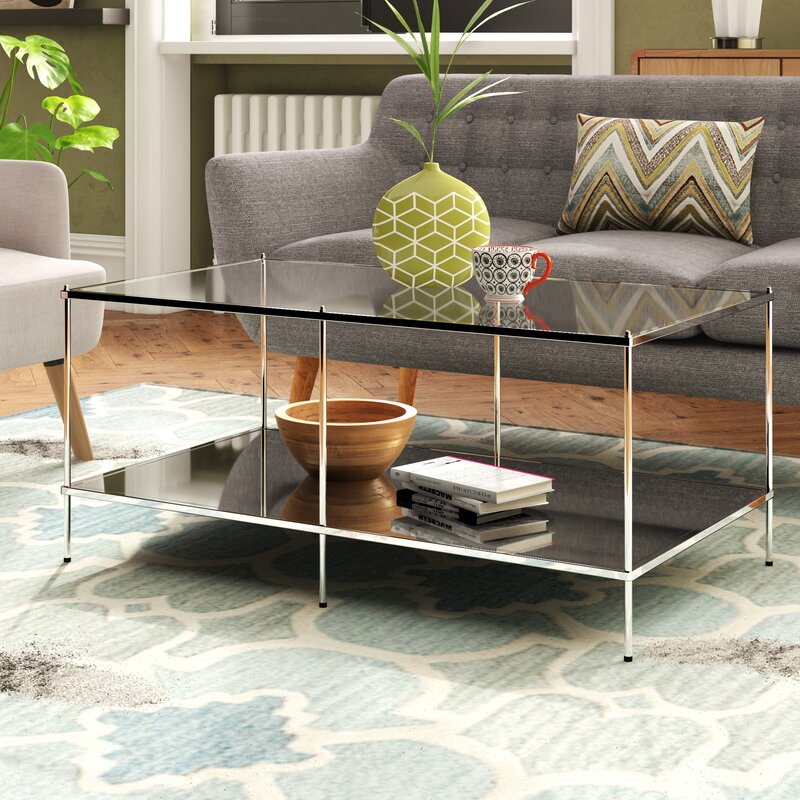 17 Stories Busey Glam Mirrored Coffee Table & Reviews | Wayfair.co.uk