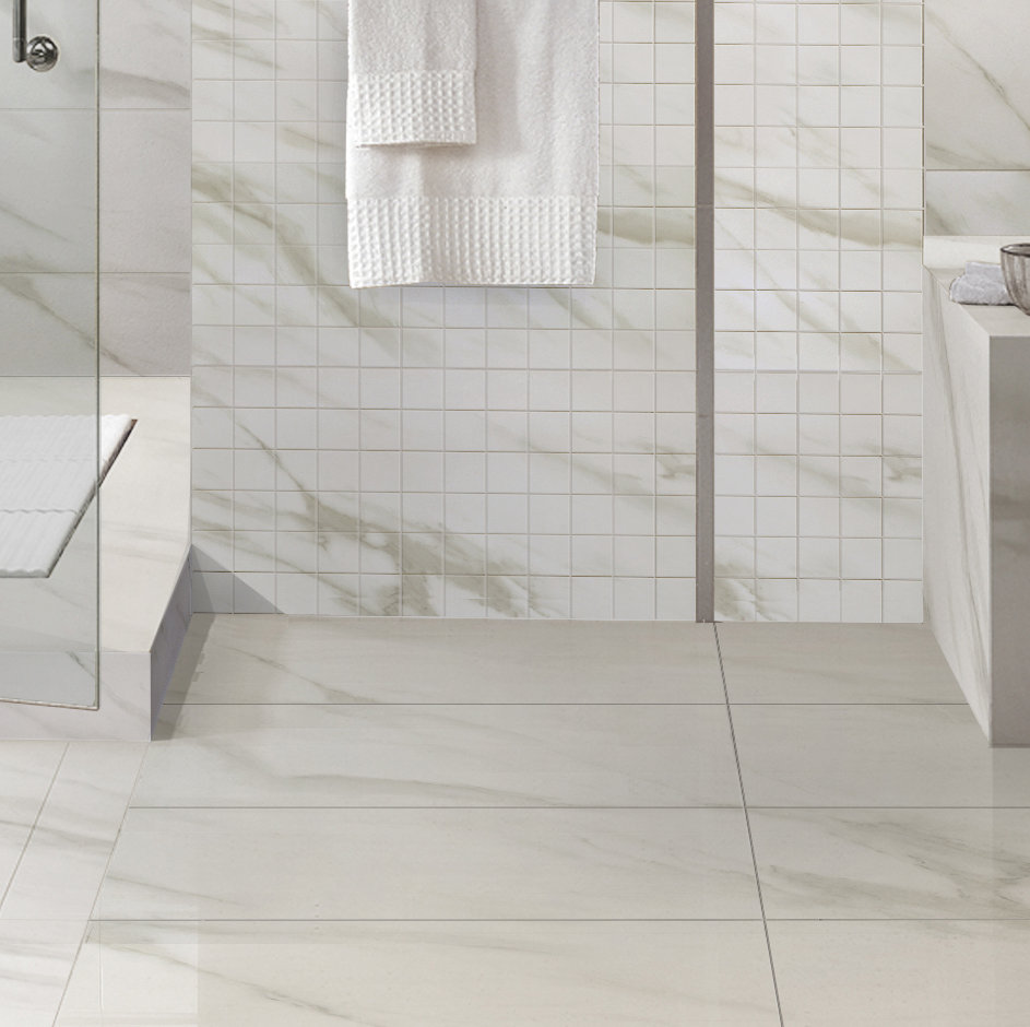 Multile Full Polished Glazed White Calacatta Porcelain Tile In Matt Multile Full Polished Glazed White Calacatta Porcelain Tile In Matt Finish 12 X24 Wayfair