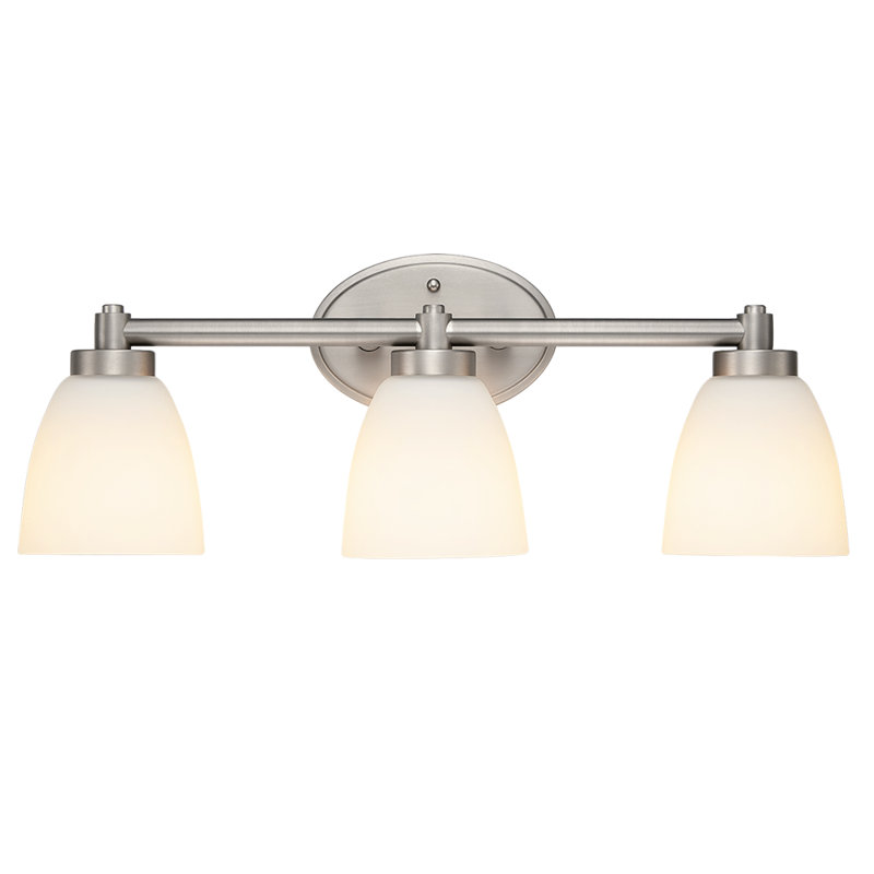Winston Porter Mallouk 3 Light Dimmable Brushed Nickel Vanity Light Reviews Wayfair