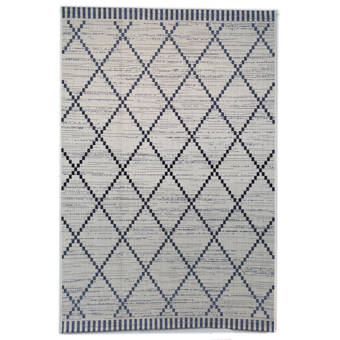 Breakwater Bay Lorelai Geometric Blue Area Rug Reviews Wayfair