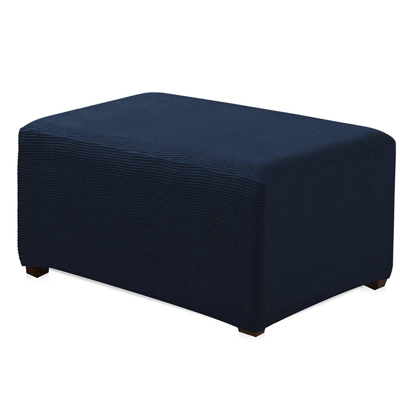 Latitude Run Jacquard Stretch Fabric Oversized Box Cushion Ottoman