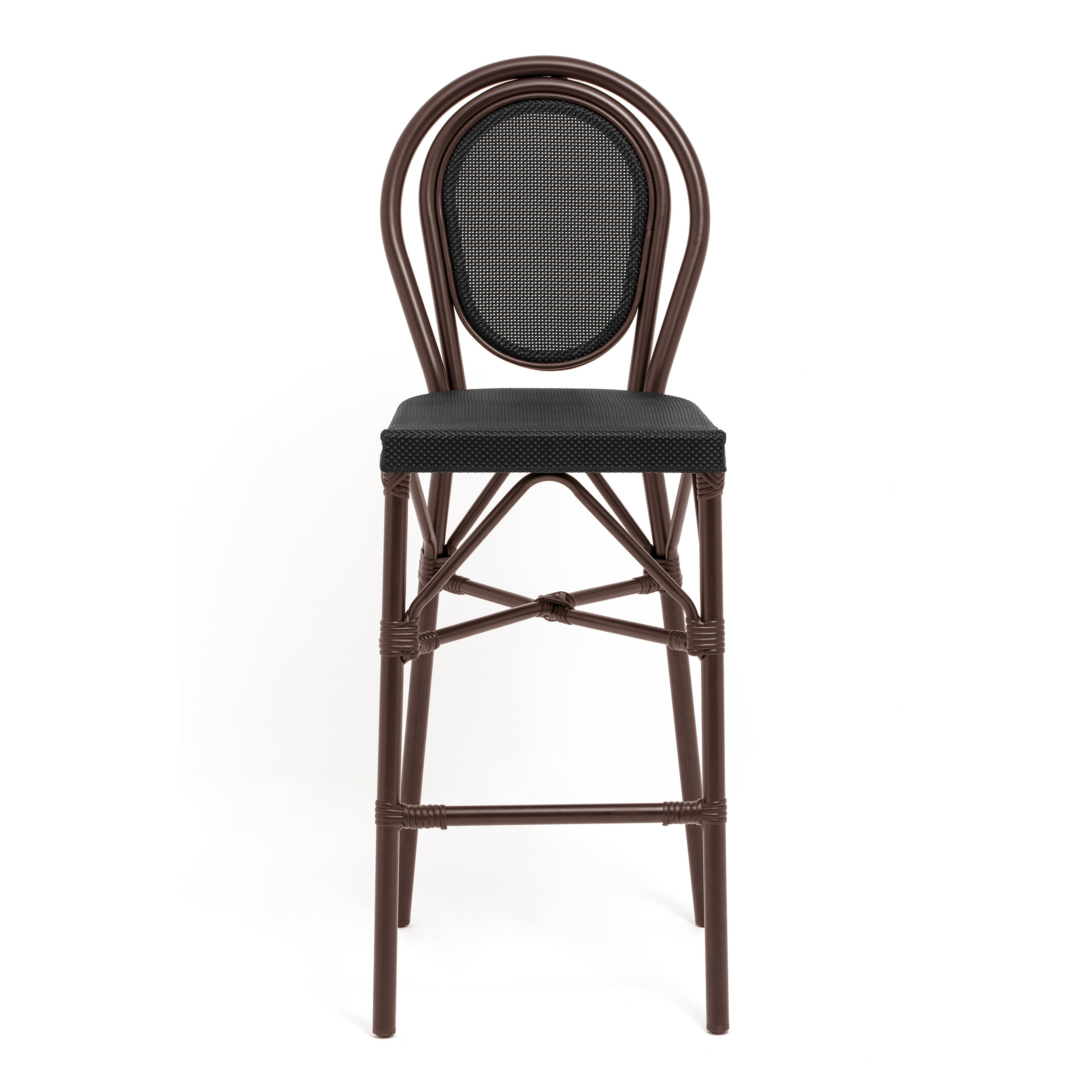 Joss & Main Abode Bar Stool In Black Textylene Mesh With Black Frame