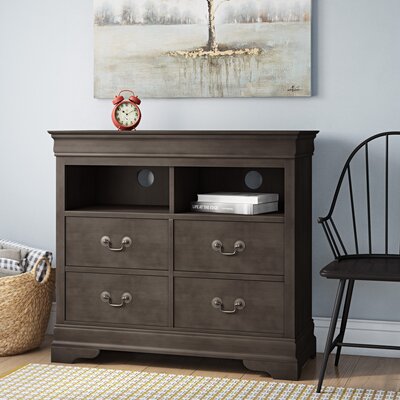 Babcock 4 Drawer Media Chest Lark Manor Color Gray