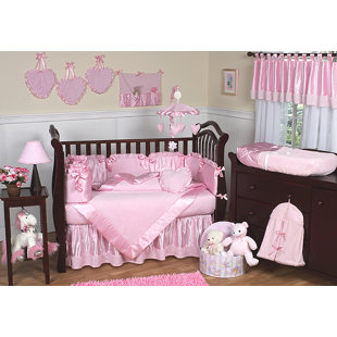 Blush Pink Crib Wayfair Pink Chenille 9 Piece Crib Bedding Set
