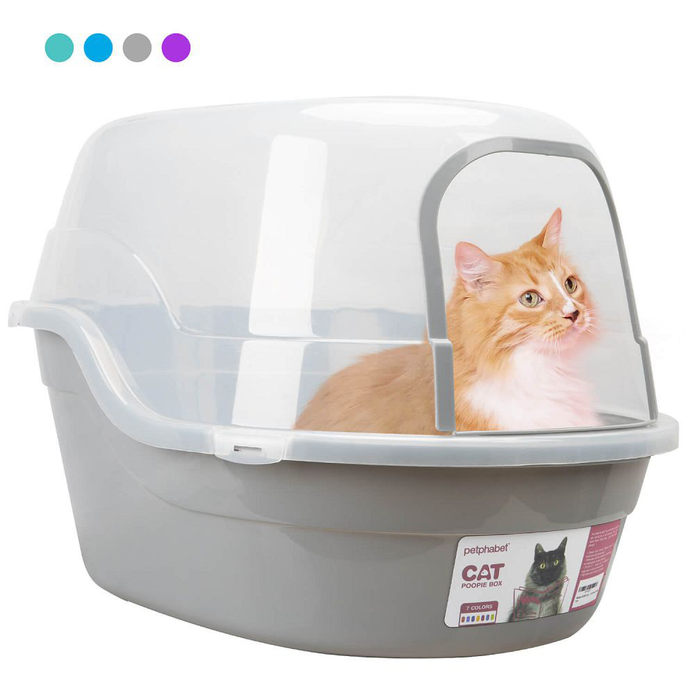 PETFAMILY Extra Large Cat Litter Plastic Enclosed Standard Litter Box ...