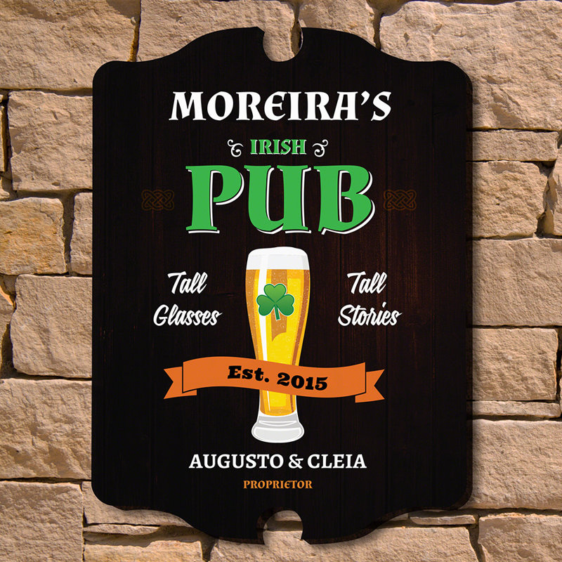Home Wet Bar Irish Pub Custom Wood Sign Wall Decor Wayfair