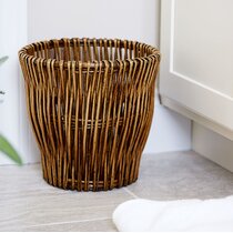 White Willow Waste Paper Bin Basket Rubbish Storage Plastic Tidy Neat Dustbin 