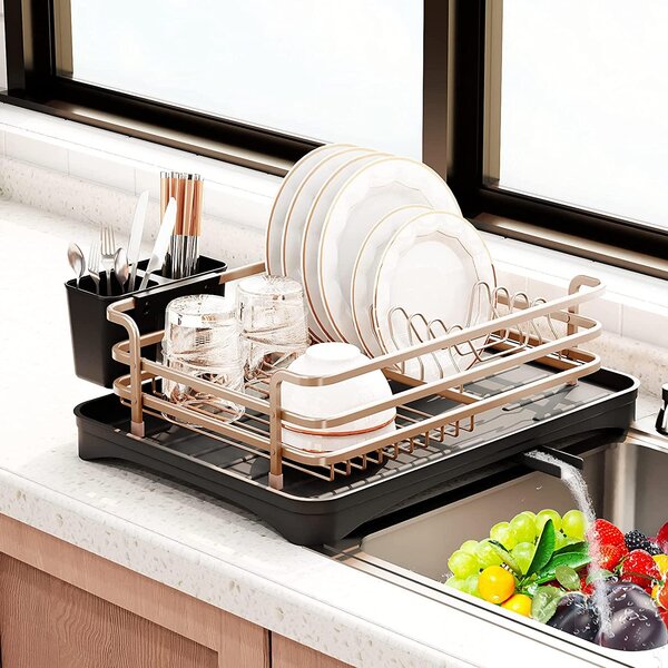 Over Sink Dish Drying Rack Stainless Steel Cabinet Organizer Durable Non Folding 