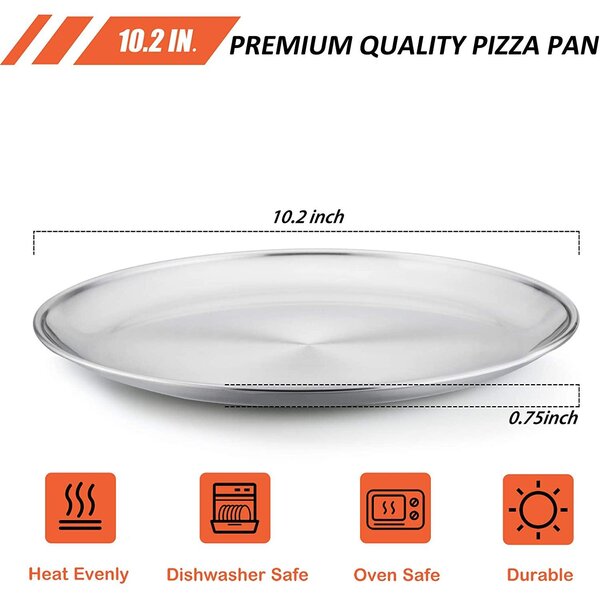 10.2inch Healthy Elegant Pizza Tray Stainless Steel Oven Baking Pizza Pan