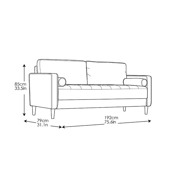 Garren 75.6'' Square Arm Sofa