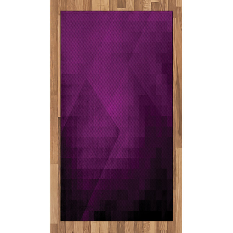 East Urban Home Ambesonne Eggplant Area Rug Abstract Purple Squares In Faded Colour Scheme With Modern Art Inspired Style Pixelart Flat Woven Accent Rug For Living Room Bedroom Dining Room 2 6 X