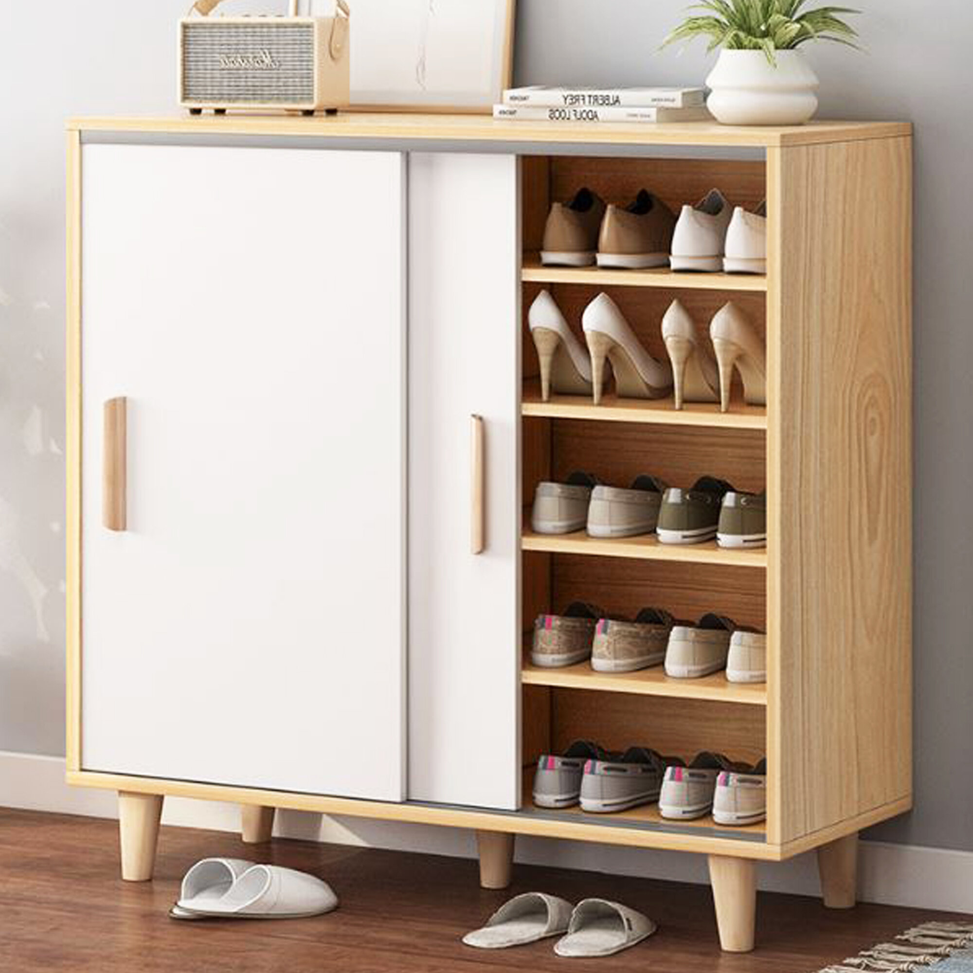 shoe storage with doors