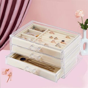10x Jewelry Box Clear Acrylic Crystal Ring Earrings Boxes Display Organizer Case