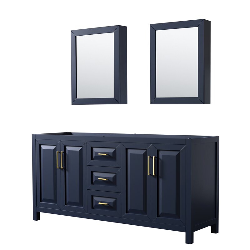 Wyndham Collection Daria 71 Double Bathroom Vanity Base Only With