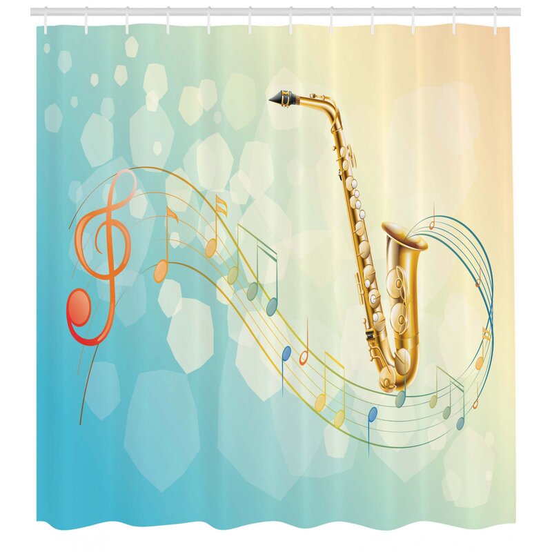 East Urban Home Music Shower Curtain Set Hooks Wayfair