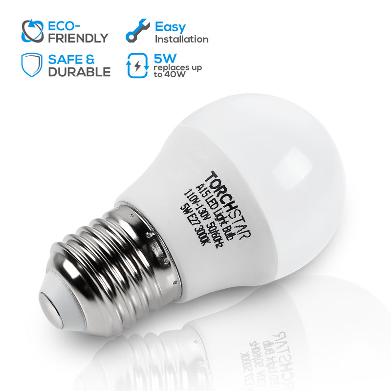Torchstar 40 Watt Equivalent A15 Led Non Dimmable Light Bulb E26 E27 Medium Base Reviews Wayfair