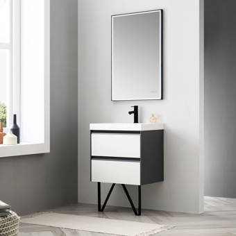 Ebern Designs Jez Waterproof Ergonomic Design 24 Single Bathroom Vanity Wayfair