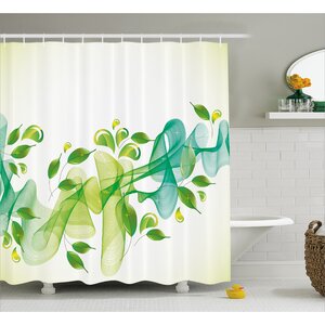 Begley Abstract Floral Decor Shower Curtain