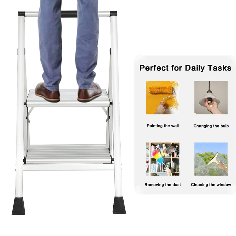 Wfx Utility Neelyville 2 Steps Aluminum Step Stool With 225 Lb
