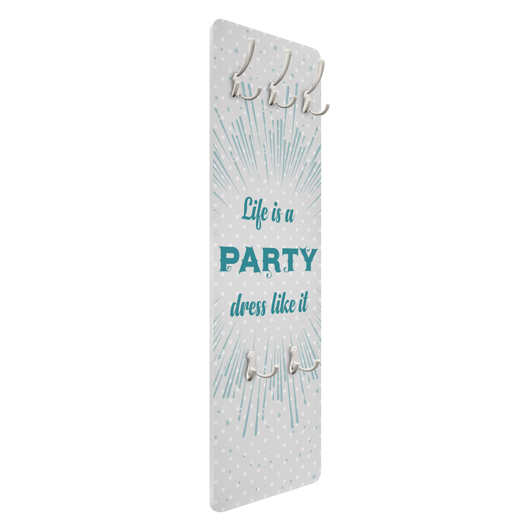 Life Is A Party Wall Mounted Coat Rack
