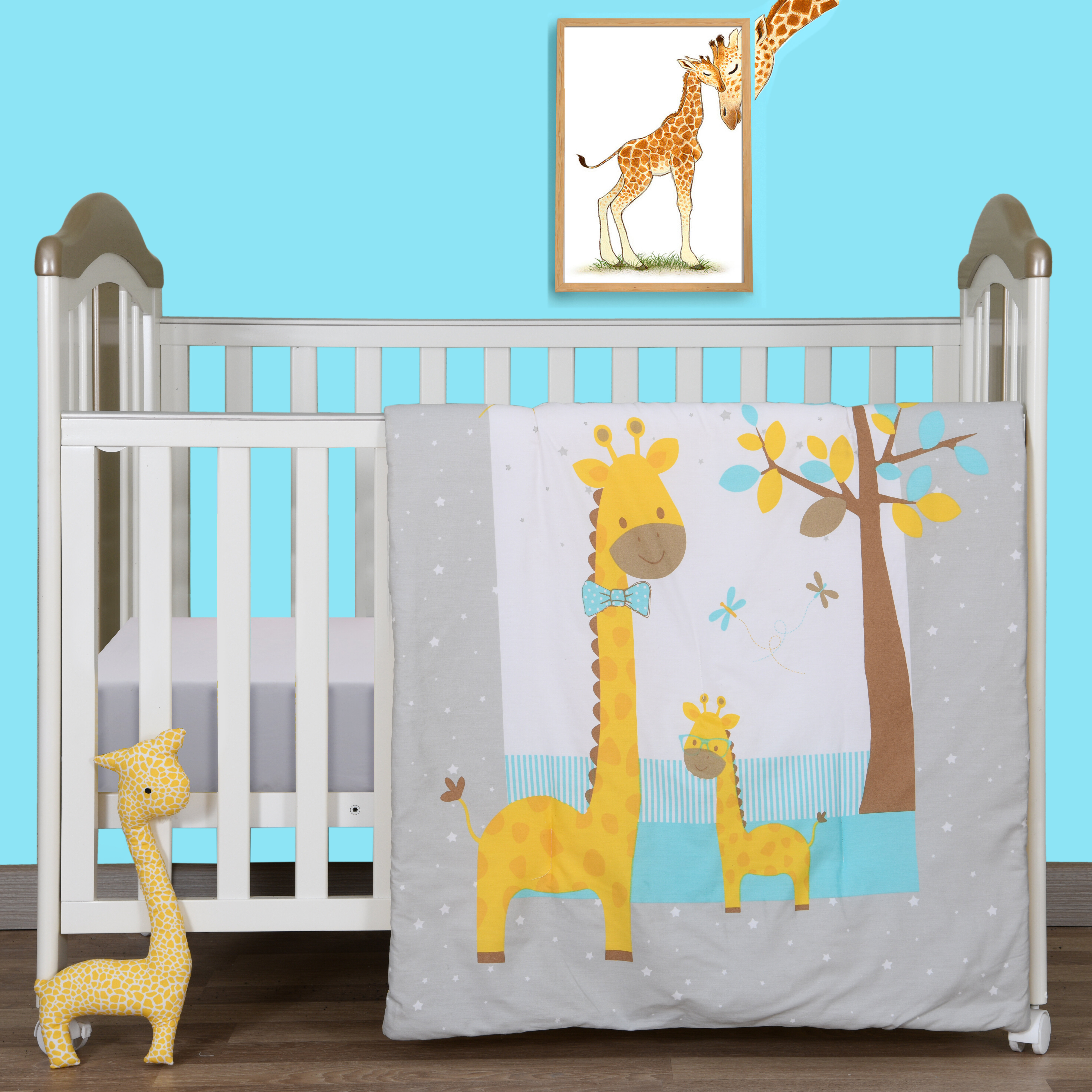 Gender Neutral Giraffe Set Ready to ship! Giraffe Wall Hanging and Matching Stuffed Giraffe Neutral Safari Decor Giraffe Nursery Set
