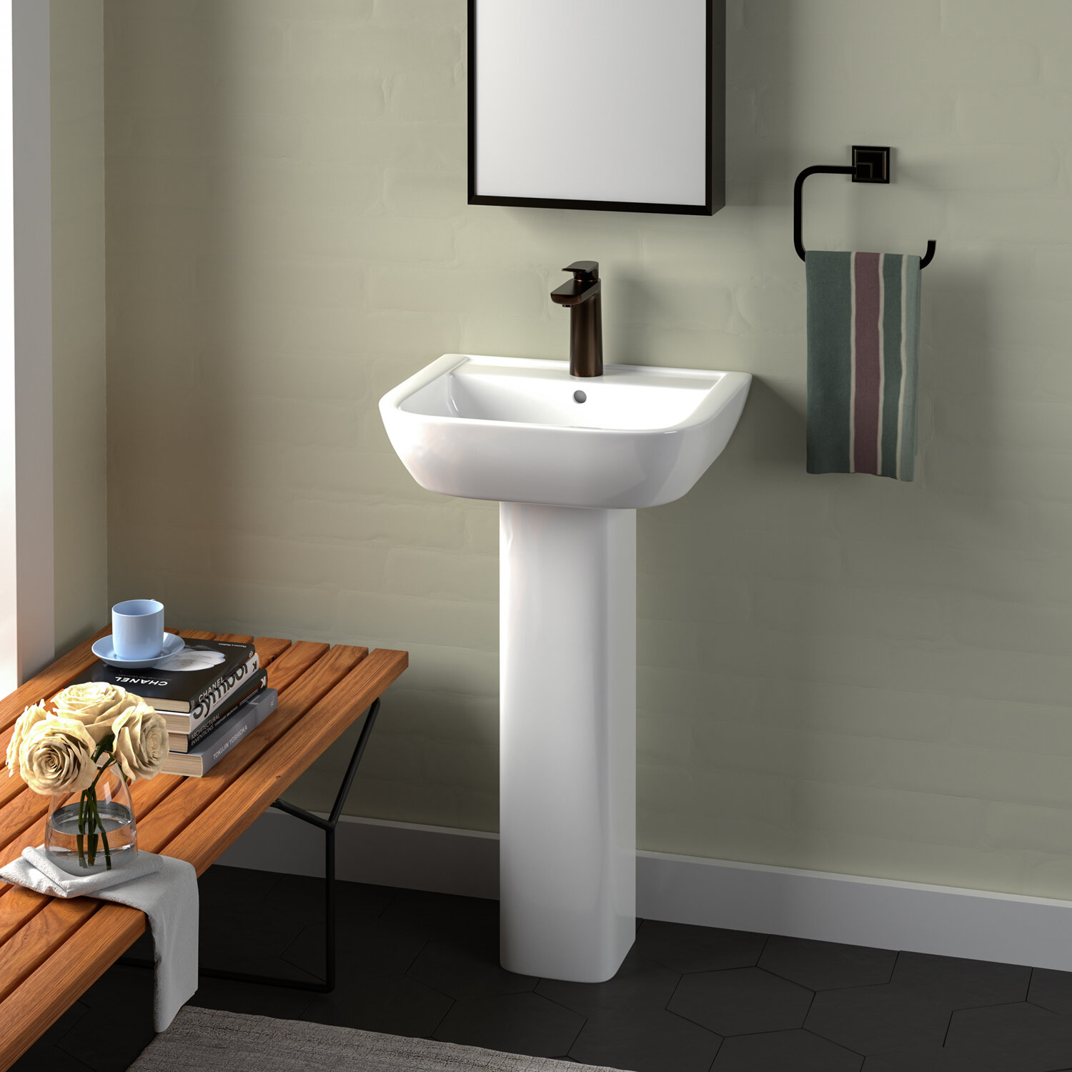 Barclay Caroline Vitreous China Rectangular Pedestal Bathroom Sink With Overflow Reviews Wayfair