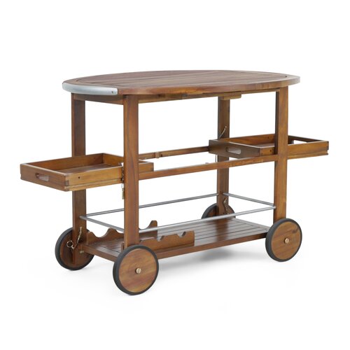 Bayou Breeze Porsha Wood Bar Cart & Reviews 