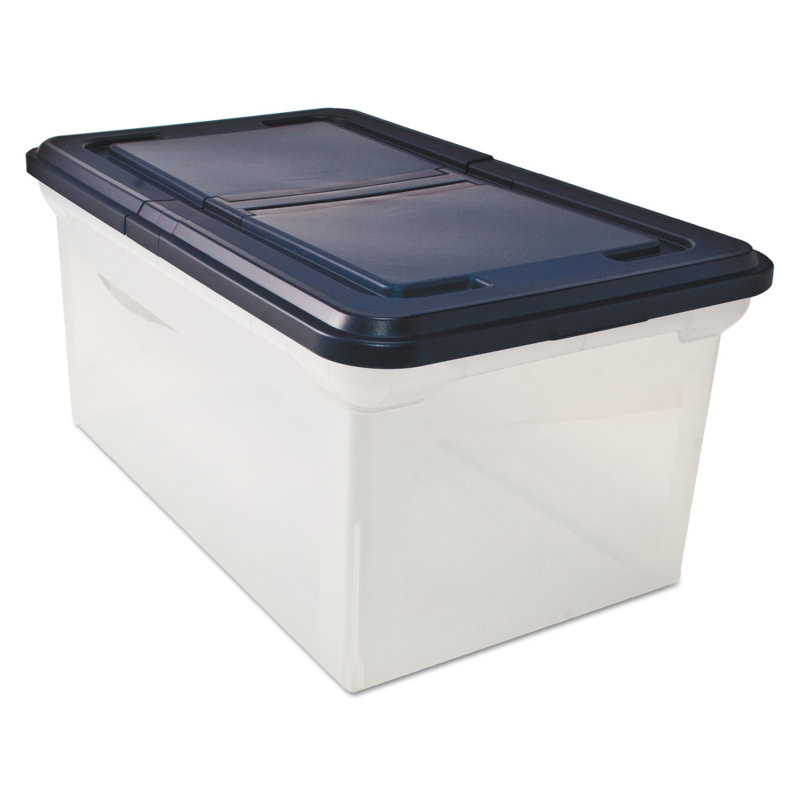 Innovative Storage Designs File Tote Storage Box with Lid , Letter, Plastic