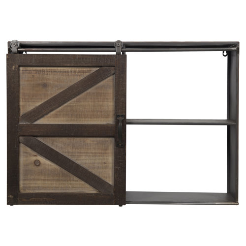 Gracie Oaks Leipzig Farmhouse Sliding Barn Door Storage Cabinet