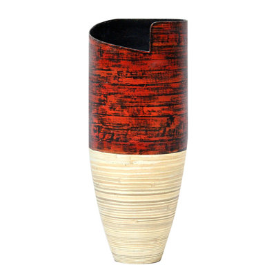 World Menagerieroby Bamboo Floor Vase World Menagerie Color Distressed Red Natural Size 25 H X 10 25 W X 10 25 D Dailymail