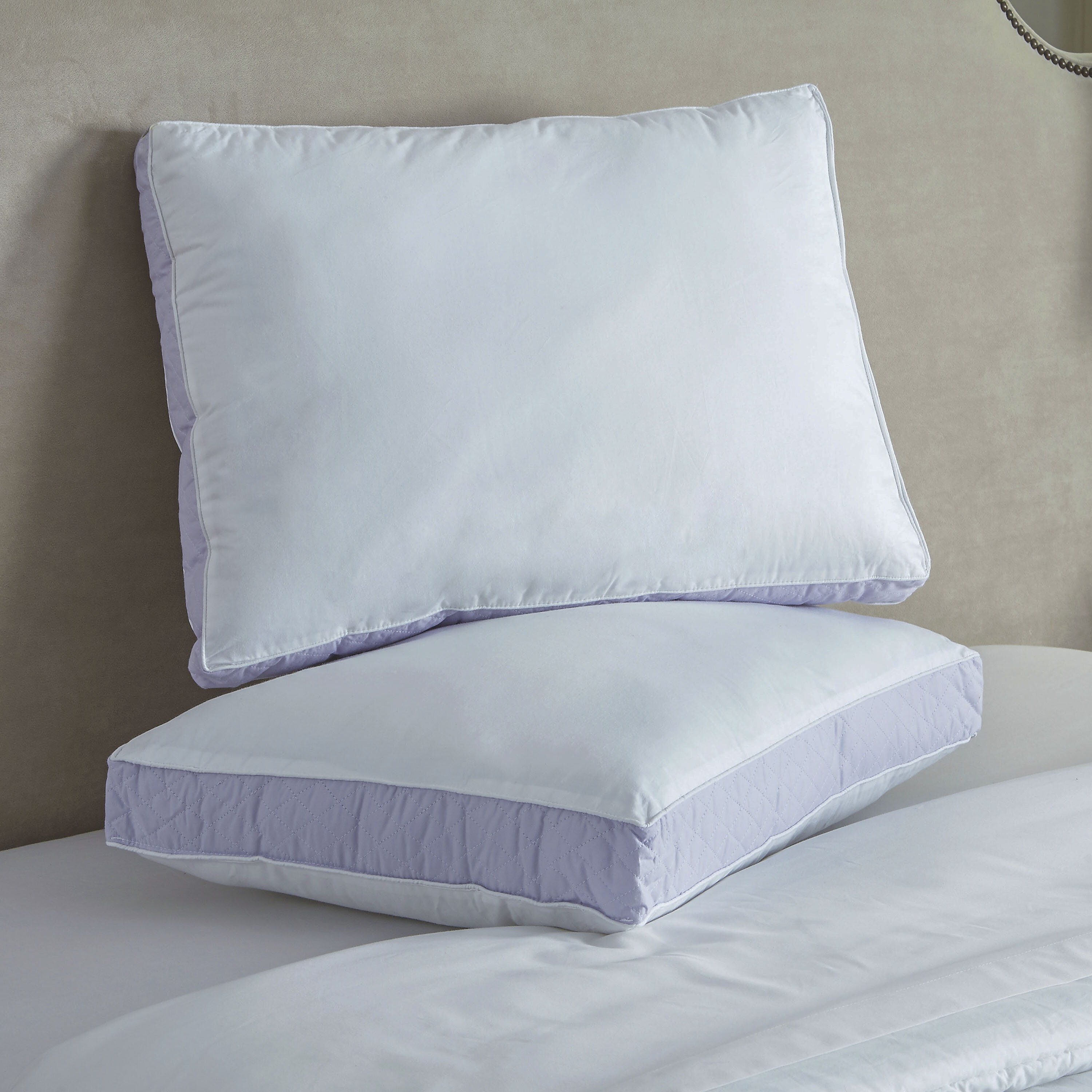 233 Thread-Count Back Sleeper Gusseted Quilted Pillow Hypoallergenic King Firm Set of 2