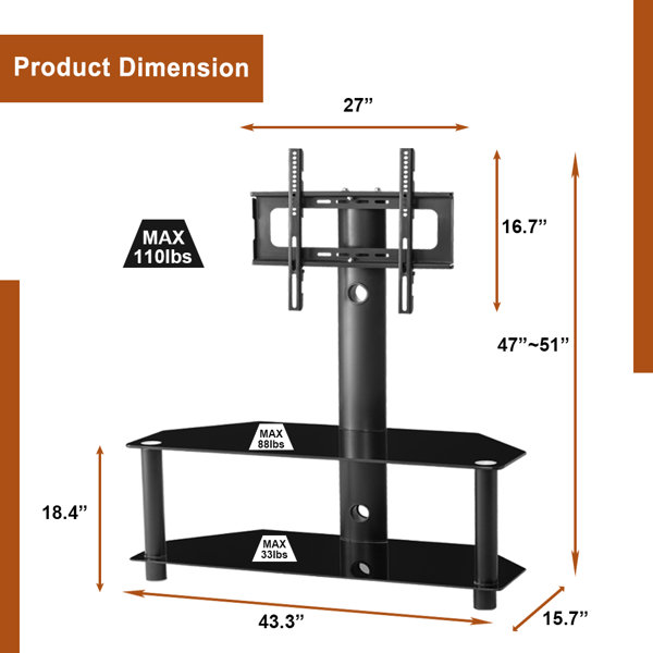 Liveditor Metal Frame Floor Stand Mount For Great Than 50 Screens Wayfair