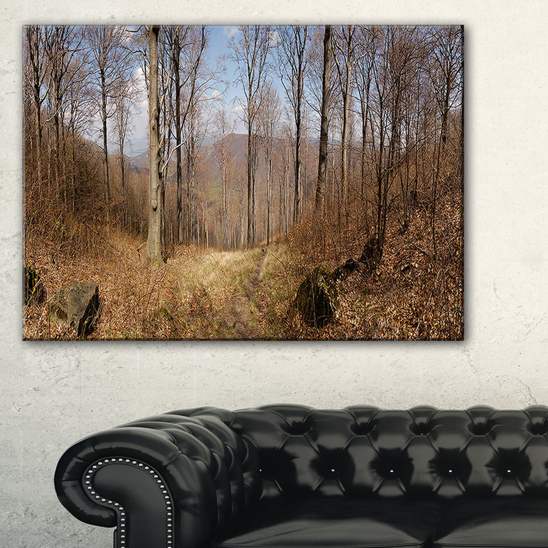 East Urban Home Forest Scenery With Bare Trees Oil Painting