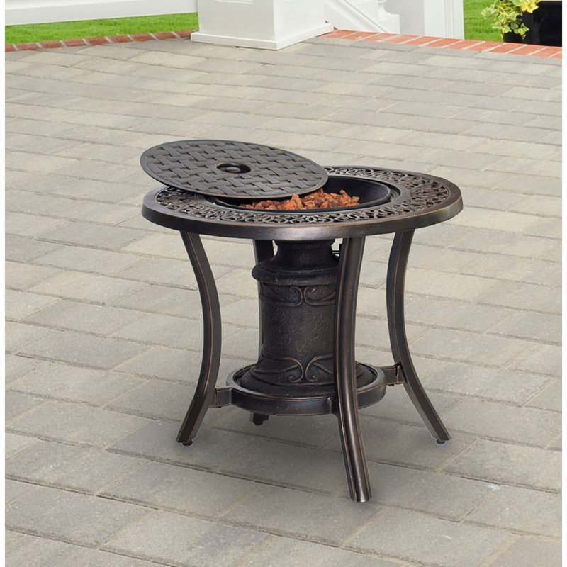 Canora Grey Robicheaux Cast Top Aluminum Propane Fire Pit Table