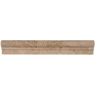 Travertine Chair Rail / Daltile Travertine Mediterranean Ivory 2x12 Chair Rail Polished T730 / 2x12 silver galaxy ogee profile chair rail molding trim wall tile kitchen bath.