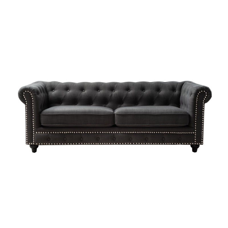 Williston Forge Mangano Chesterfield 80 Rolled Arm Sofa Reviews Williston Forge Mangano Chesterfield 80