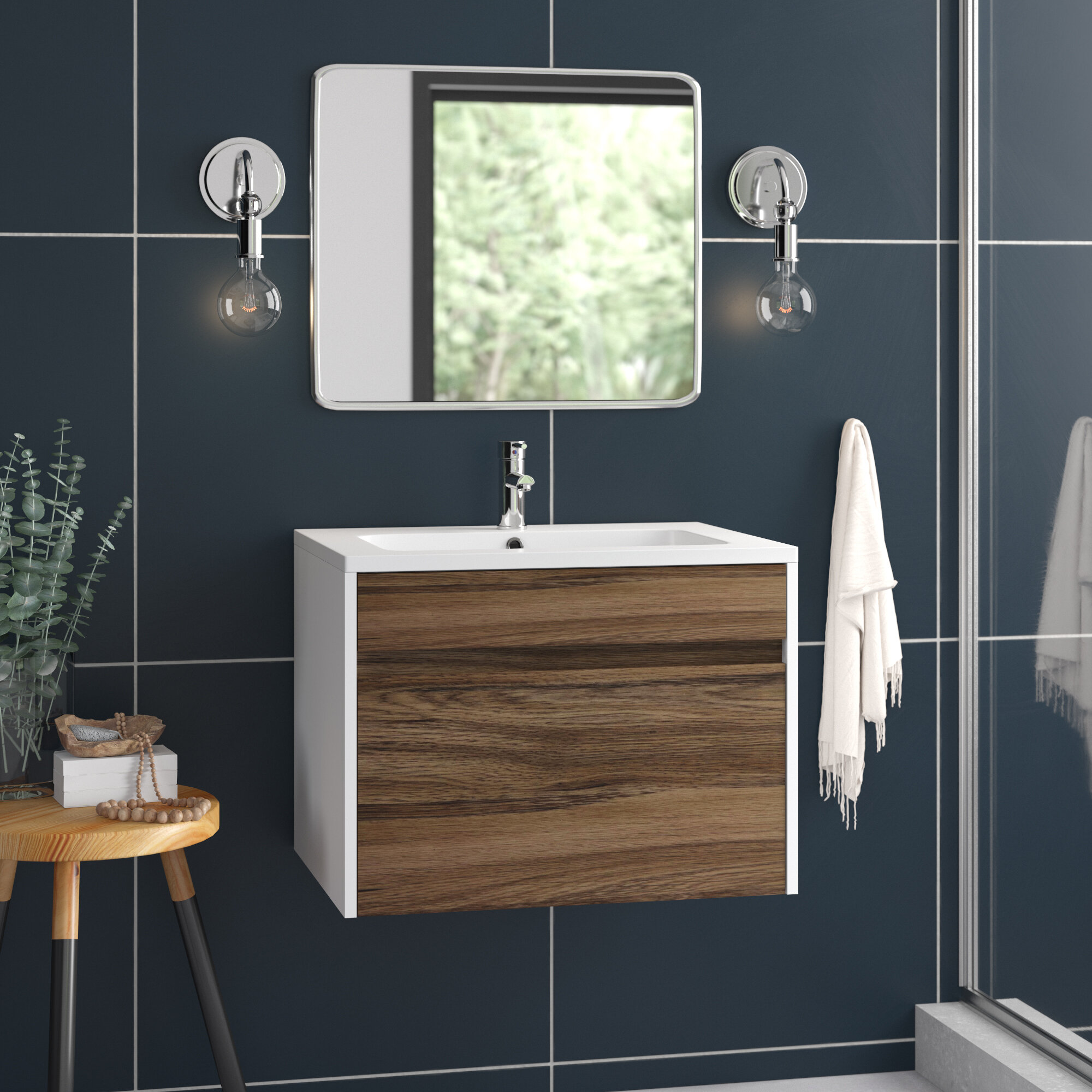 Ivy Bronx Frida 23.63'' Wall Mounted Single Bathroom Vanity with ...