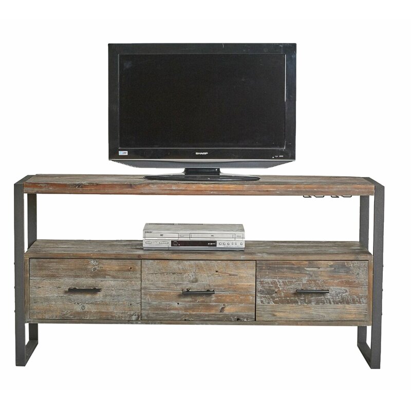 17 Stories 60 Inch Wood And Metal Media Console With 3 Drawers